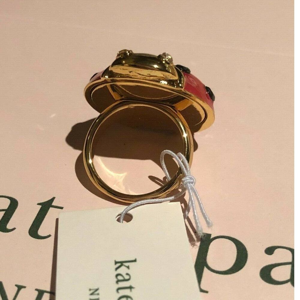 Kate Spade Ladybug Ring Gold Tone Size 5 - Picture 11 of 11